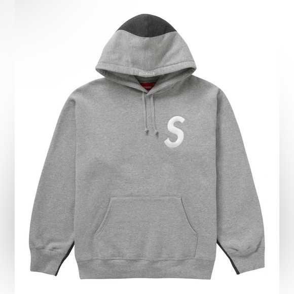 Supreme S Logo Split Hoodie FW21 Heather Grey Size L